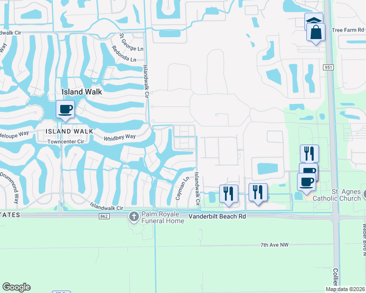 map of restaurants, bars, coffee shops, grocery stores, and more near 3594 Zanzibar Way in Naples