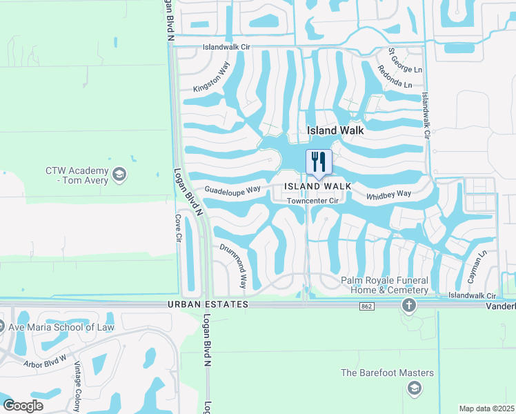 map of restaurants, bars, coffee shops, grocery stores, and more near 5503 Freeport Lane in Naples