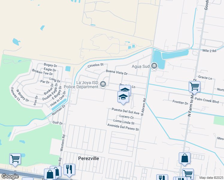map of restaurants, bars, coffee shops, grocery stores, and more near Ann Richards Road in Mission