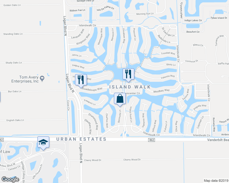 map of restaurants, bars, coffee shops, grocery stores, and more near 6064 Towncenter Circle in Naples
