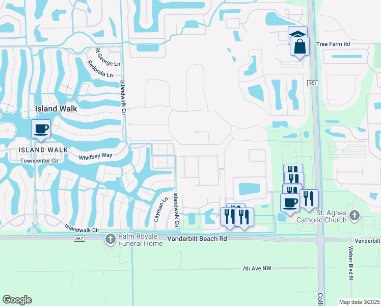 map of restaurants, bars, coffee shops, grocery stores, and more near 4272 Raffia Palm Circle in Naples