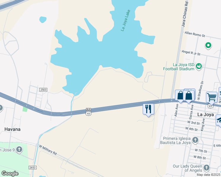 map of restaurants, bars, coffee shops, grocery stores, and more near in La Joya