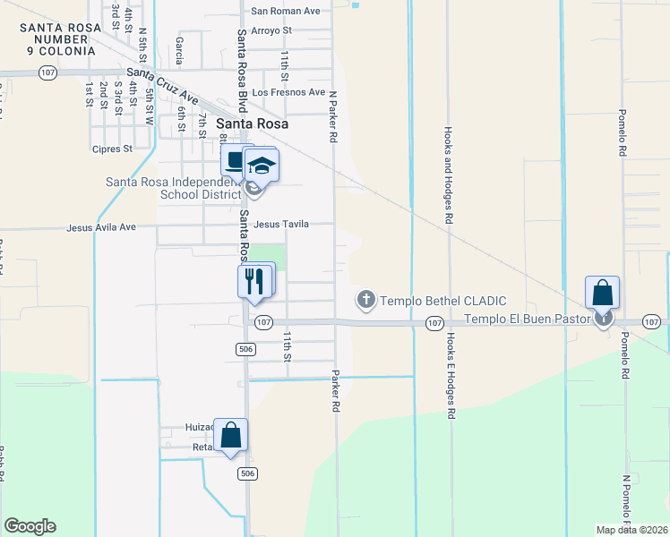 map of restaurants, bars, coffee shops, grocery stores, and more near 21237 Parker Road in Santa Rosa