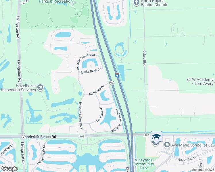 map of restaurants, bars, coffee shops, grocery stores, and more near 3898 Midshore Drive in Naples