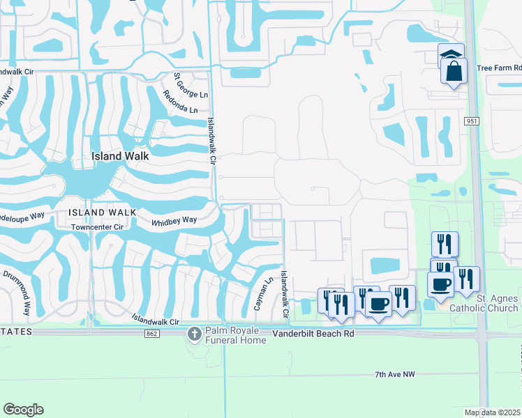 map of restaurants, bars, coffee shops, grocery stores, and more near 3542 Zanzibar Way in Naples