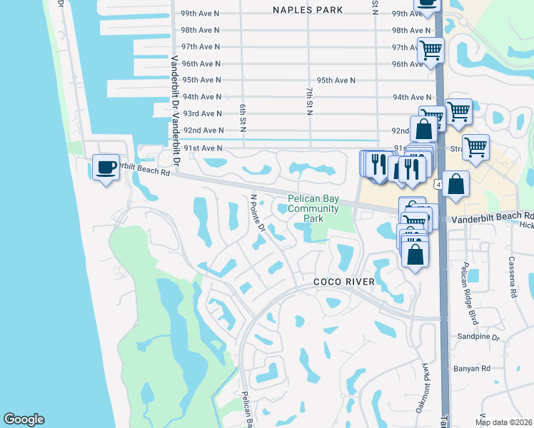 map of restaurants, bars, coffee shops, grocery stores, and more near 837 Sailaway Lane in Naples