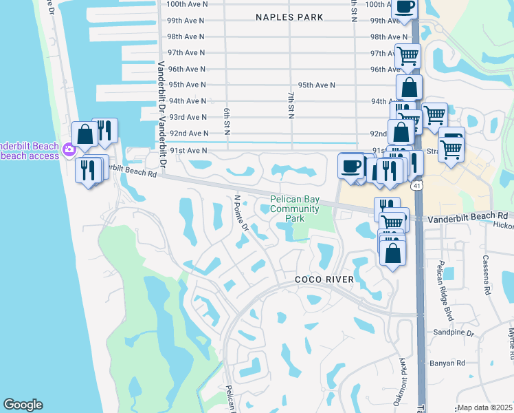 map of restaurants, bars, coffee shops, grocery stores, and more near 810 Breakaway Lane in Naples