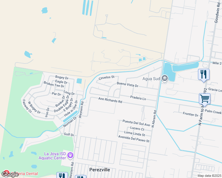 map of restaurants, bars, coffee shops, grocery stores, and more near 7217 Buena Vista Drive in Palmview
