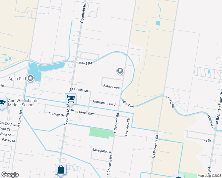 map of restaurants, bars, coffee shops, grocery stores, and more near 1405 Ridge Loop in Palmview