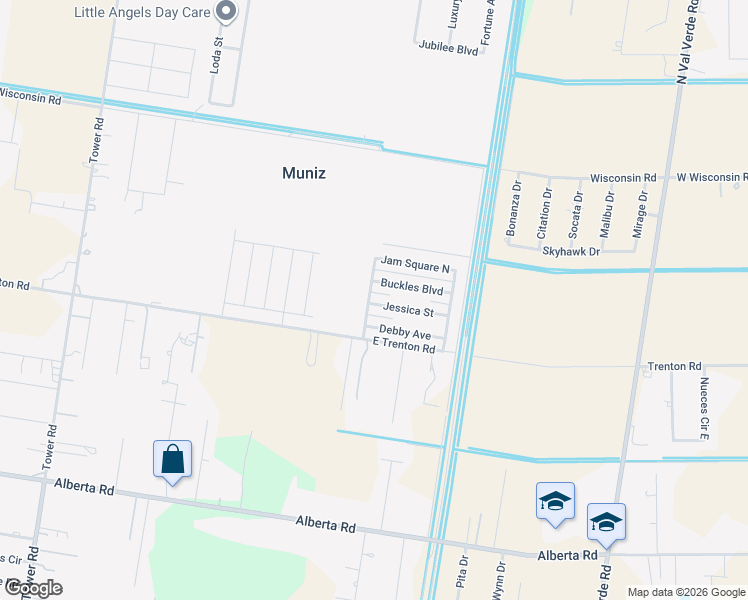 map of restaurants, bars, coffee shops, grocery stores, and more near 7911 Jessica Street in Edinburg