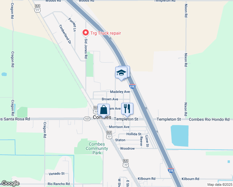 map of restaurants, bars, coffee shops, grocery stores, and more near 302 Madeley Avenue in Combes
