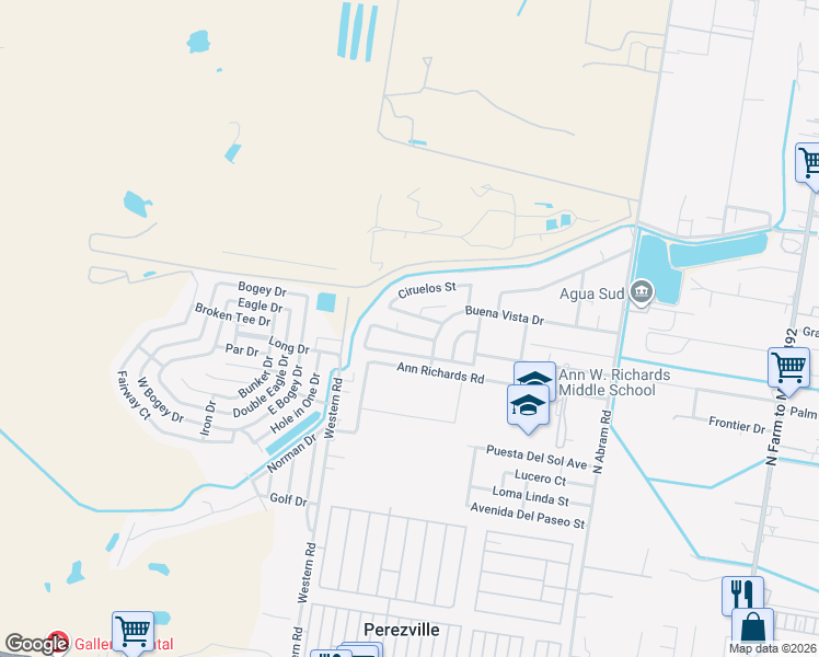 map of restaurants, bars, coffee shops, grocery stores, and more near 7310 Tamarindo Street in Palmview