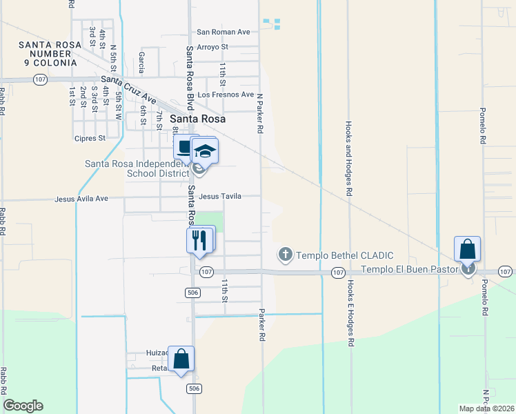 map of restaurants, bars, coffee shops, grocery stores, and more near 21237 Parker Road in Santa Rosa