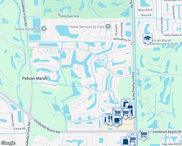 map of restaurants, bars, coffee shops, grocery stores, and more near 2444 Ravenna Boulevard in Naples