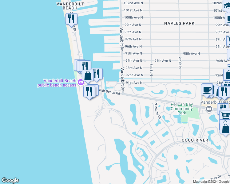 map of restaurants, bars, coffee shops, grocery stores, and more near 425 Launch Circle in Naples