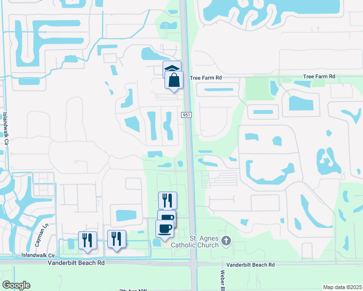 map of restaurants, bars, coffee shops, grocery stores, and more near 15018 Summit Place Circle in Naples