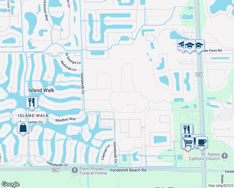 map of restaurants, bars, coffee shops, grocery stores, and more near 4343 Raffia Palm Circle in Naples