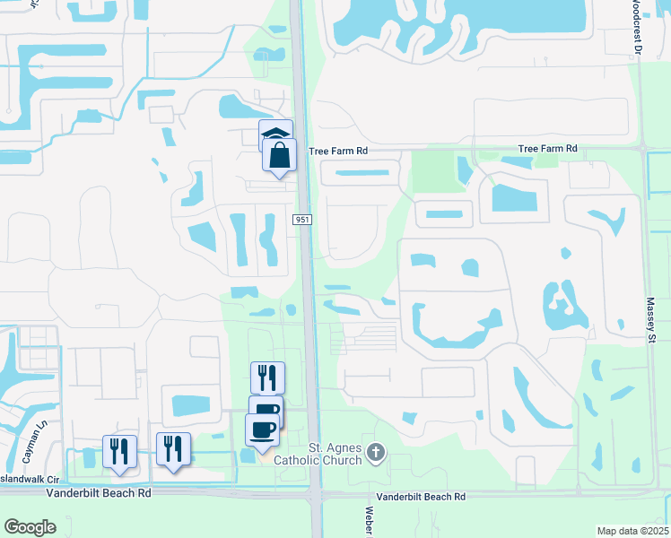 map of restaurants, bars, coffee shops, grocery stores, and more near 14600 Collier Boulevard in Naples