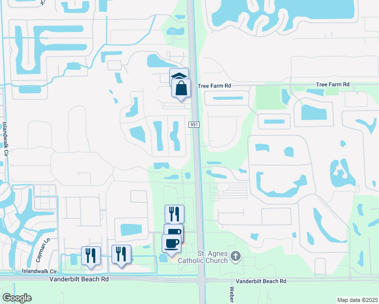 map of restaurants, bars, coffee shops, grocery stores, and more near 15018 Summit Place Circle in Naples