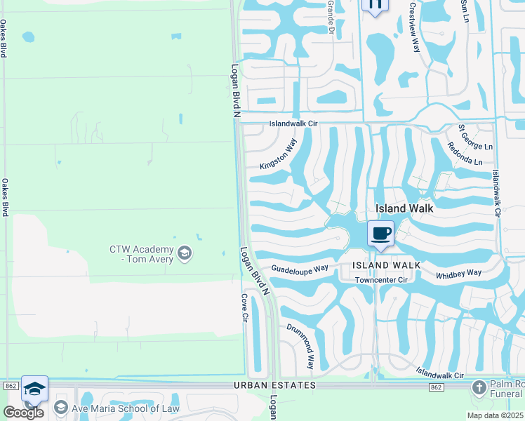 map of restaurants, bars, coffee shops, grocery stores, and more near 5124 Inagua Way in Naples