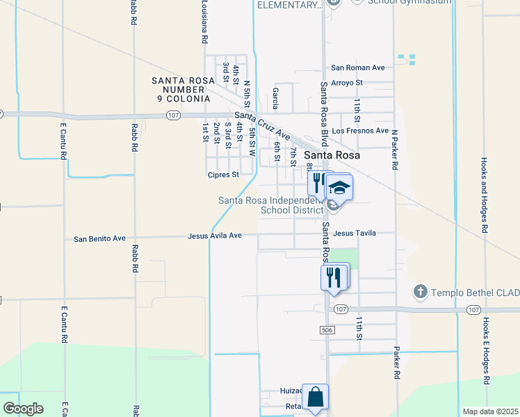 map of restaurants, bars, coffee shops, grocery stores, and more near 418 Jesus R Cruz in Santa Rosa