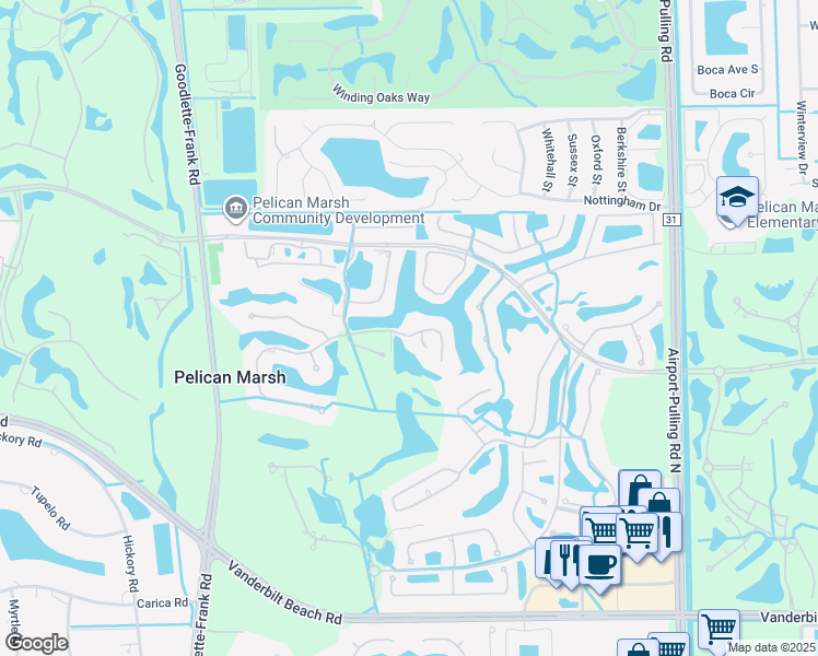 map of restaurants, bars, coffee shops, grocery stores, and more near 1835 Les Chateaux Boulevard in Naples