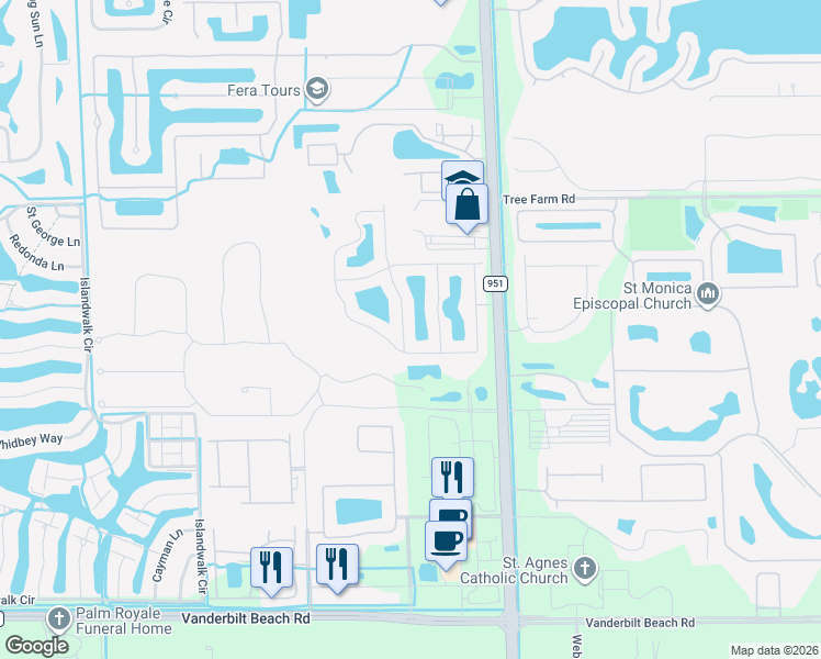 map of restaurants, bars, coffee shops, grocery stores, and more near 15662 Summit Place Circle in Naples