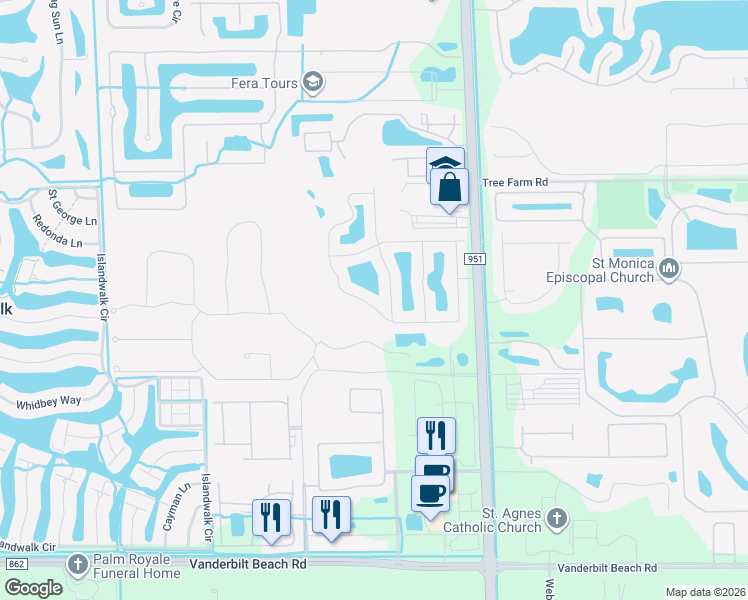 map of restaurants, bars, coffee shops, grocery stores, and more near 15629 Summit Place Circle in Naples