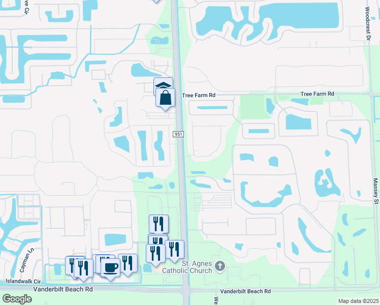 map of restaurants, bars, coffee shops, grocery stores, and more near 14600 Collier Boulevard in Naples