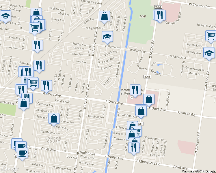 map of restaurants, bars, coffee shops, grocery stores, and more near 5905 N Cynthia St in McAllen