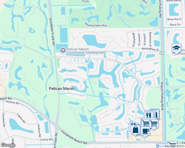 map of restaurants, bars, coffee shops, grocery stores, and more near 1846 Seville Boulevard in Naples