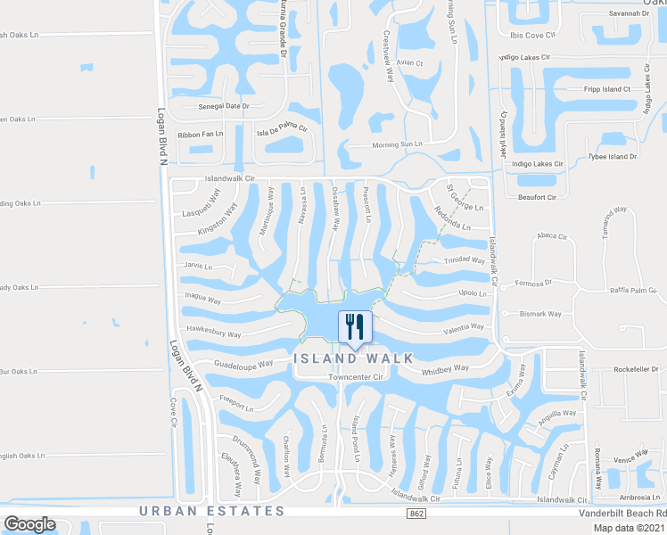 map of restaurants, bars, coffee shops, grocery stores, and more near 4660 Ossabaw Way in Naples