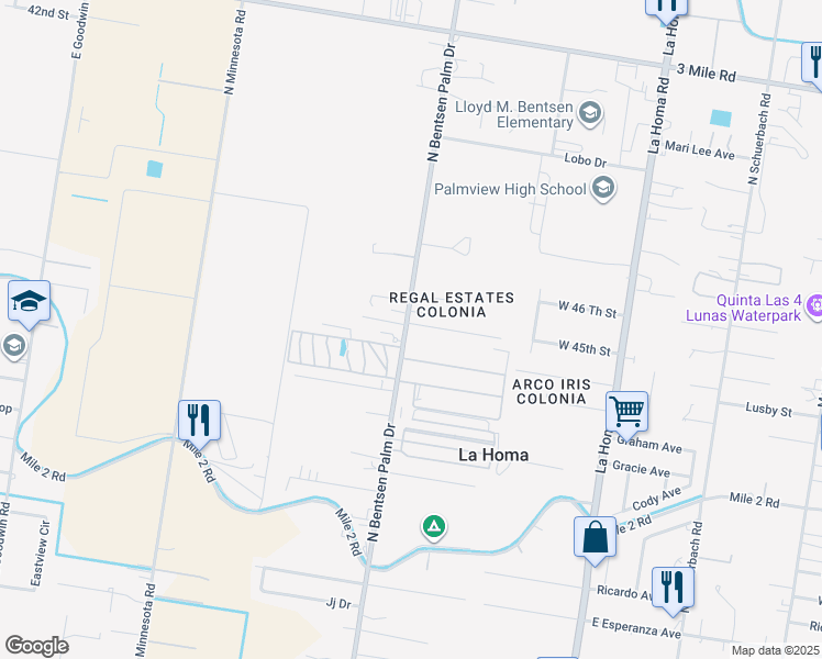 map of restaurants, bars, coffee shops, grocery stores, and more near 3707 Thompson Road in Mission