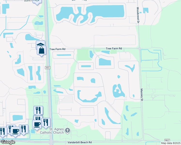 map of restaurants, bars, coffee shops, grocery stores, and more near 8460 Danbury Boulevard in Naples