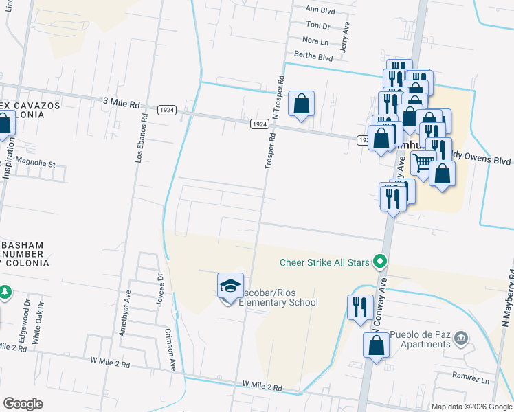 map of restaurants, bars, coffee shops, grocery stores, and more near 3905 North Trosper Road in Mission