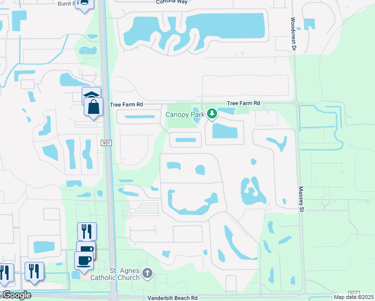 map of restaurants, bars, coffee shops, grocery stores, and more near 7793 Bristol Circle in Naples