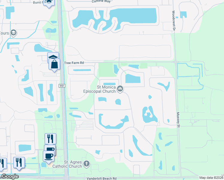 map of restaurants, bars, coffee shops, grocery stores, and more near 8460 Danbury Boulevard in Naples