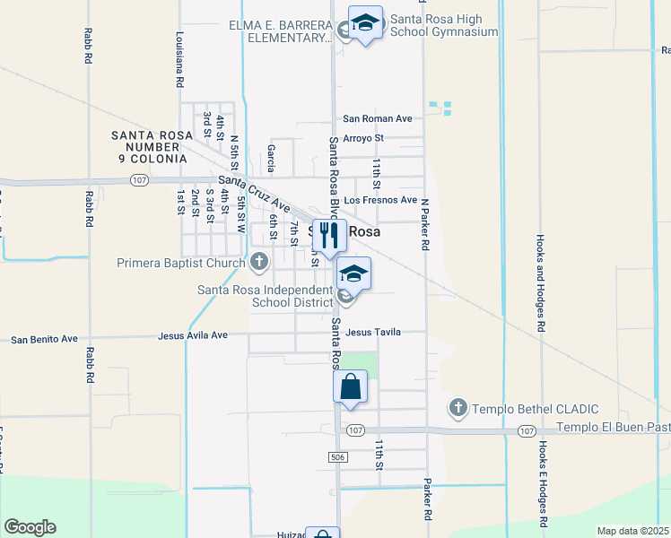 map of restaurants, bars, coffee shops, grocery stores, and more near Santa Rosa Boulevard in Santa Rosa