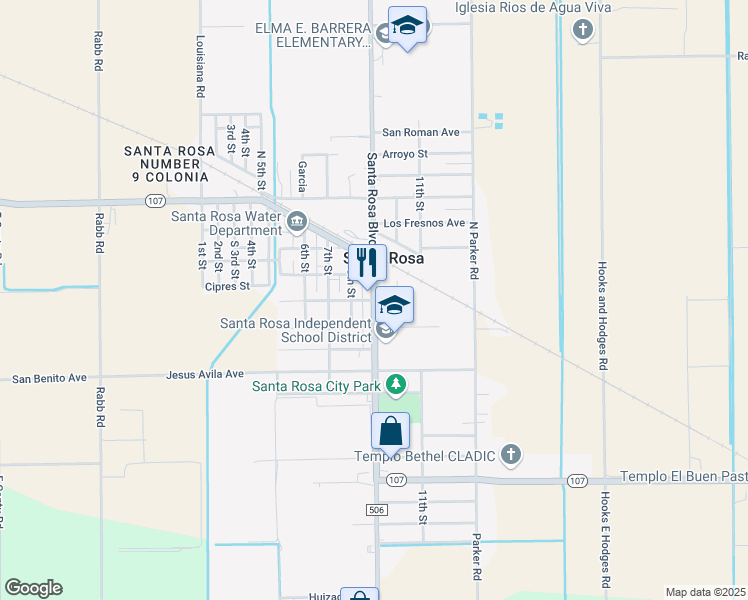 map of restaurants, bars, coffee shops, grocery stores, and more near Santa Rosa Boulevard in Santa Rosa