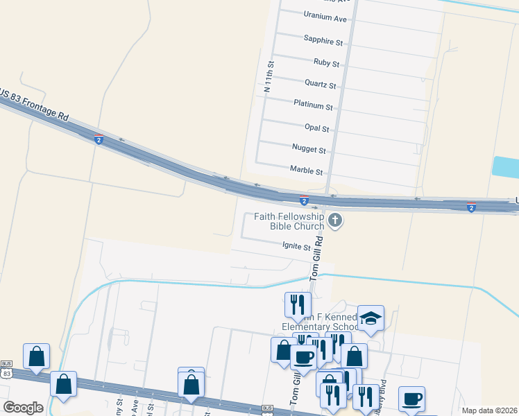 map of restaurants, bars, coffee shops, grocery stores, and more near 1203 Jade Street in Penitas