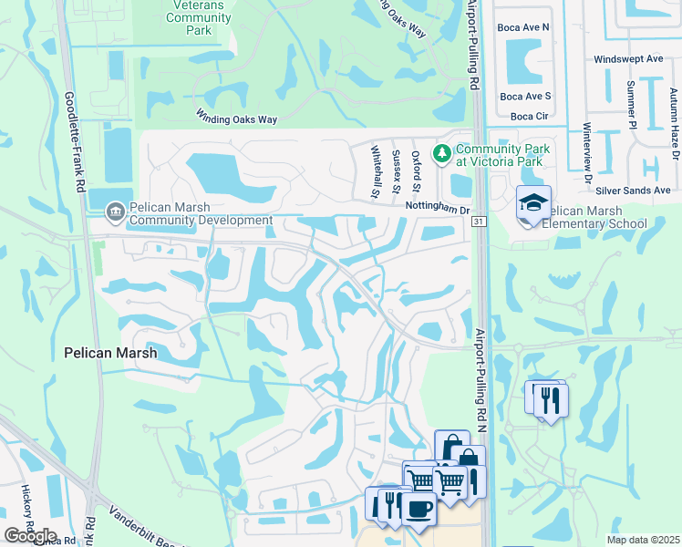 map of restaurants, bars, coffee shops, grocery stores, and more near 2377 Ravenna Boulevard in Naples