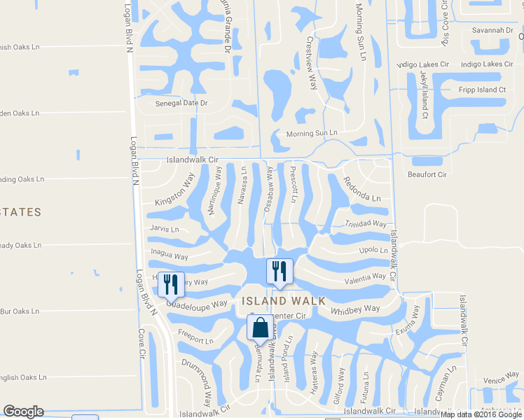 map of restaurants, bars, coffee shops, grocery stores, and more near 4615 Ossabaw Way in Naples