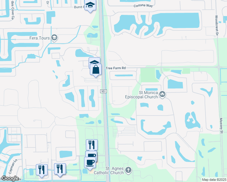 map of restaurants, bars, coffee shops, grocery stores, and more near 14720 Collier Boulevard in Naples