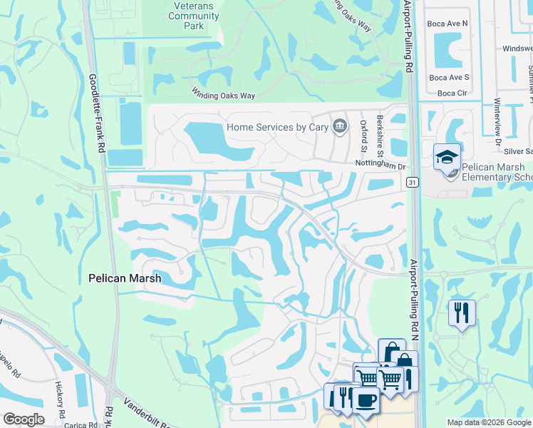 map of restaurants, bars, coffee shops, grocery stores, and more near 99115 Island Cove Circle in Naples