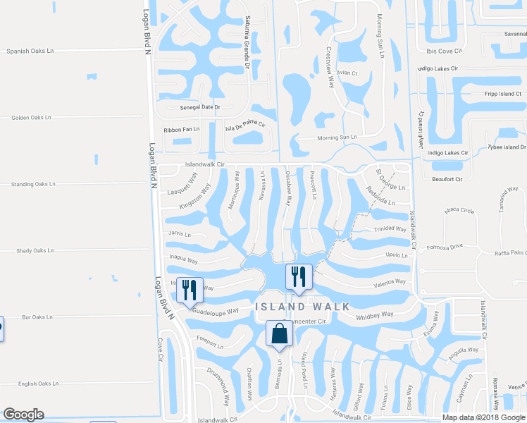 map of restaurants, bars, coffee shops, grocery stores, and more near 4668 Navassa Lane in Naples