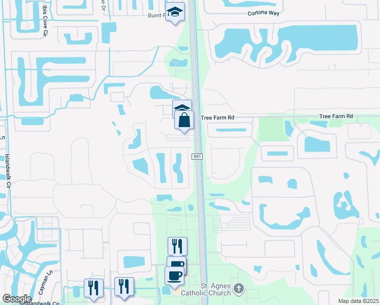 map of restaurants, bars, coffee shops, grocery stores, and more near 14640 Sutherland Avenue in Naples