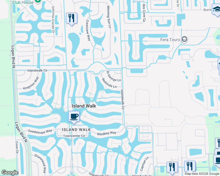 map of restaurants, bars, coffee shops, grocery stores, and more near 4287 Redonda Lane in Naples