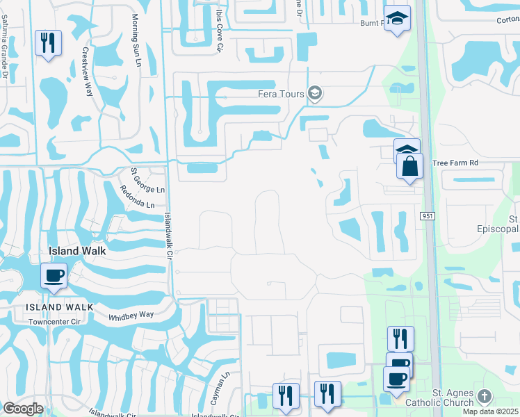 map of restaurants, bars, coffee shops, grocery stores, and more near 4535 Tamarind Way in Naples