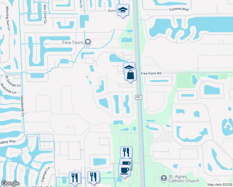 map of restaurants, bars, coffee shops, grocery stores, and more near 14704 Sutherland Avenue in Naples