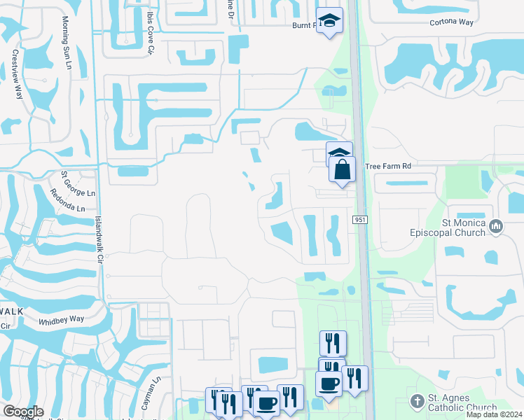 map of restaurants, bars, coffee shops, grocery stores, and more near 15315 Summit Place Circle in Naples